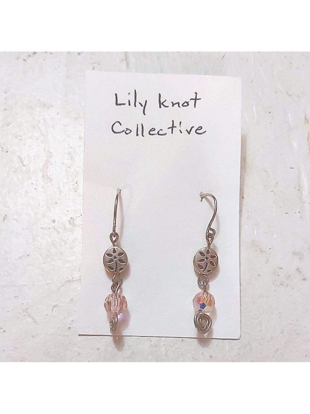 1.75 Inch Pink Czech Bead AB Finish Dangle Earrings Handmade Jewelry